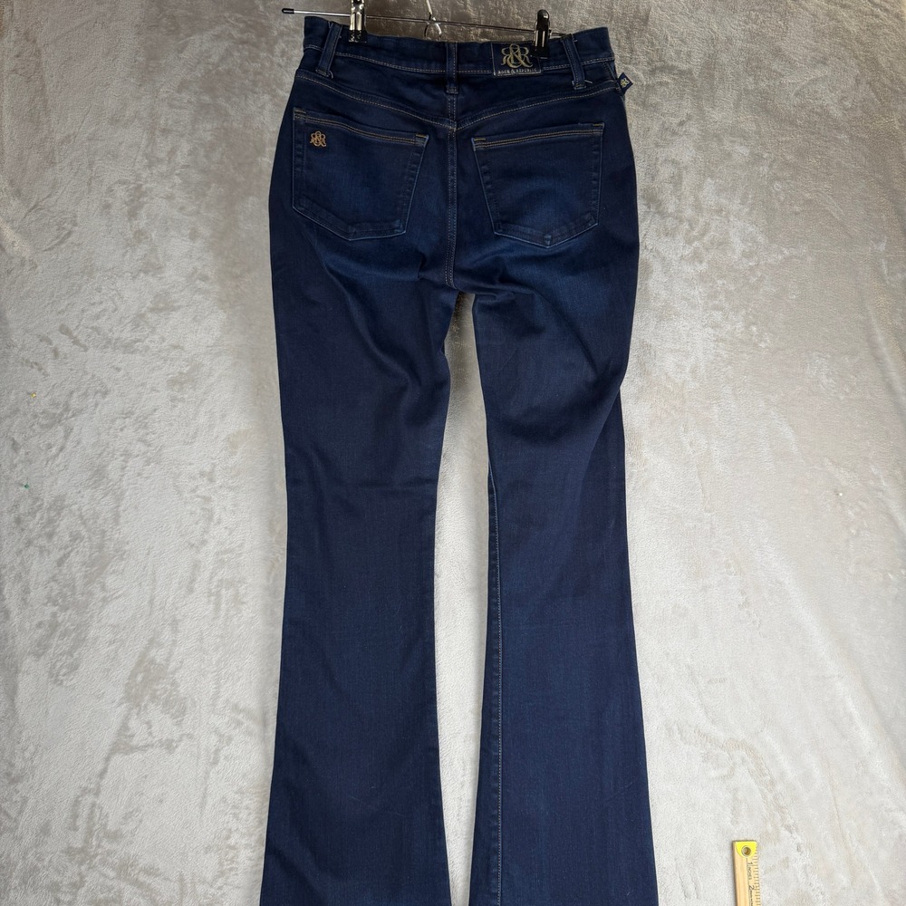Rock & Republic Womens Jeans Dark Wash Blue Denim Kendra curvy bootcut size 8